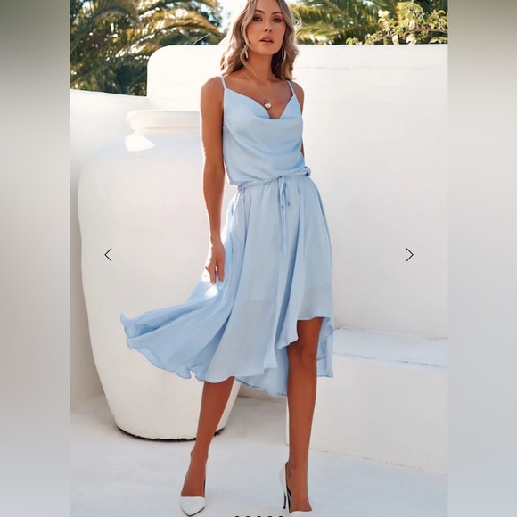 HELLO MOLLY BAYSHORE MIDI DRESS STEEL BLUE - New with tags - Picture 2 of 5